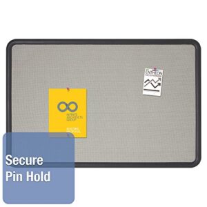 Quartet Bulletin Board, Fabric, 3 x 2 Feet, Office Bulletin Boards, Contour Gray Plastic Frame (7693G)