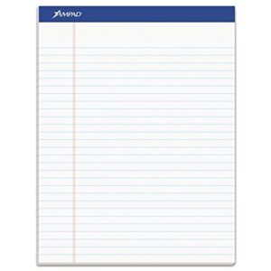 ampad top20170 20-170 evidence recycled perforated 8-1/2x11-3/4 wide rule pads, margin, white, 50 shts, 12 per pack