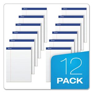 Ampad TOP20170 20-170 Evidence Recycled Perforated 8-1/2x11-3/4 Wide Rule Pads, Margin, White, 50 Shts, 12 Per Pack