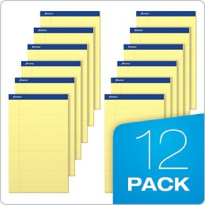 Ampad TOP20230 20-230 Evidence Perf 8-1/2x14 Pads, Wide Rule, Red Margin, Canary, 50 Sheets, Dozen