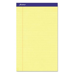 Ampad TOP20230 20-230 Evidence Perf 8-1/2x14 Pads, Wide Rule, Red Margin, Canary, 50 Sheets, Dozen