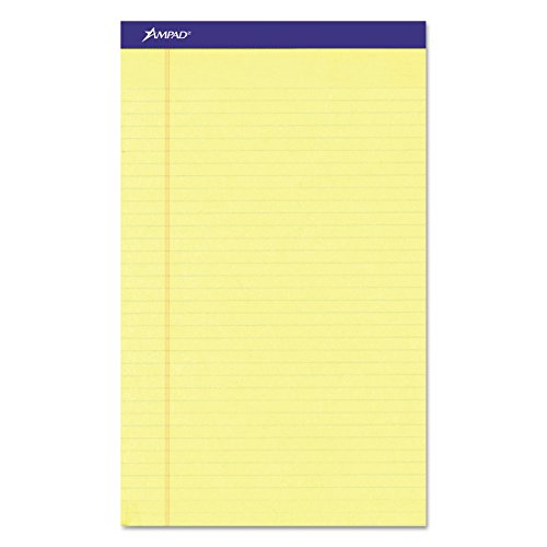 Ampad TOP20230 20-230 Evidence Perf 8-1/2x14 Pads, Wide Rule, Red Margin, Canary, 50 Sheets, Dozen