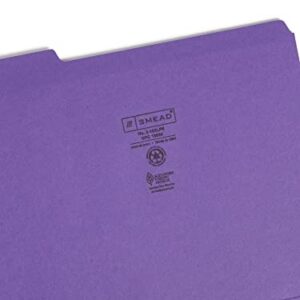 Smead File Folder, Reinforced 1/3-Cut Tab, Letter Size, Purple, 100 per Box (13034)