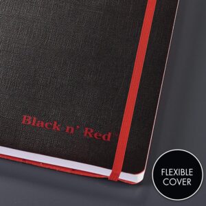Black n Red Casebound Flexible Cover Notebook, Large, Black, 72 Ruled Sheets, Pack of 1 (400110478)