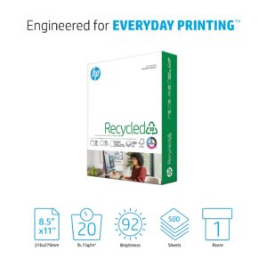 HP Printer Paper | 8.5 x 11 Paper | 30% Recycled Paper | 1 Ream - 500 Sheets | 92 Bright | Made in USA - FSC Certified |112100R