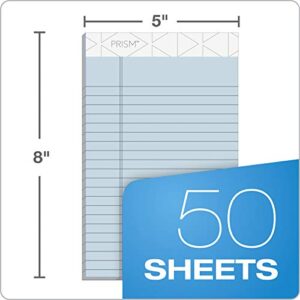 TOPS Prism Plus 100% Recycled Legal Pad, 5 x 8 Inches, Perforated, Blue, Narrow Rule, 50 Sheets per Pad, 12 Pads per Pack (63020)