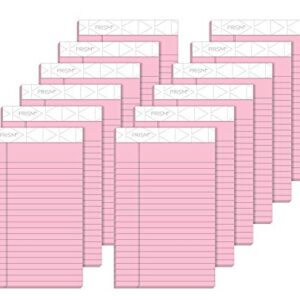 TOPS Prism Writing Pads, 5" x 8", Jr. Legal Rule, Narrow 1/4" Spacing, Pink, Perforated, 50 Sheets, 12 Pack (63050)