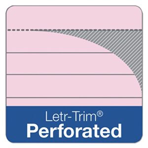 TOPS Prism Writing Pads, 5" x 8", Jr. Legal Rule, Narrow 1/4" Spacing, Pink, Perforated, 50 Sheets, 12 Pack (63050)