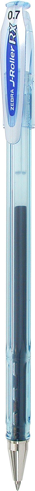 ZEBRA 43120 J-Roller Gel Stick Roller Ball Pen, Blue Ink, Med Pt 0.7 mm, Box of 12