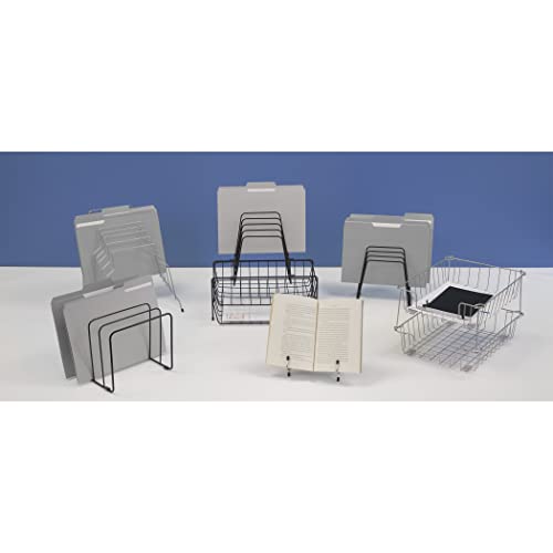 Fellowes Workstation Letter Desk Tray Organizer, Wire, Silver (60012), 3 x 10 x 14-1/8 in