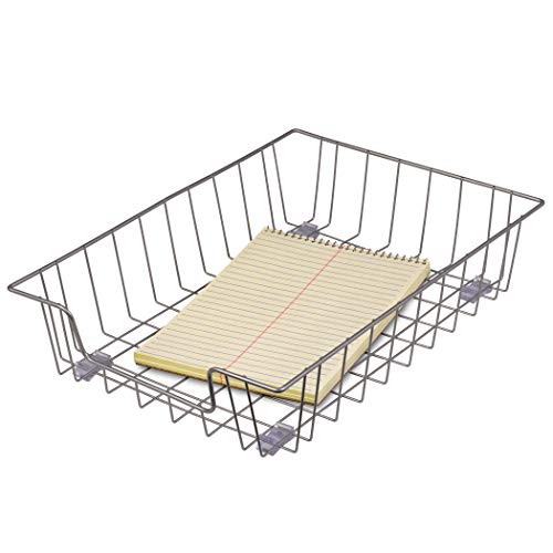 Fellowes Workstation Letter Desk Tray Organizer, Wire, Silver (60012), 3 x 10 x 14-1/8 in