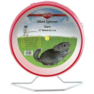 kaytee silent spinner wheel for pet chinchillas, rats, and hedgehogs, giant 12 inch