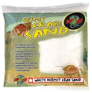 zoo med laboratories szmhc2w hermit crab, 2-pound, sand white