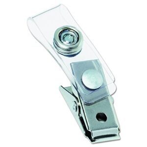 swingline gbc id badge clips, clear, badge holder clip, 100 per pack (1122897)