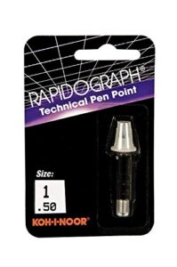 koh-i-noor rapidograph stainless steel replacement point, 50mm, 1 each (72d.1)