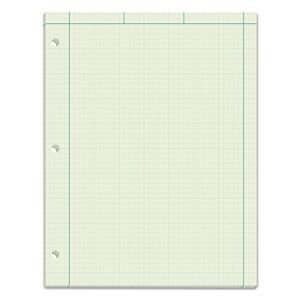tops engineering computation pad, 3-hole punched, 8.5 x 11 inches, 5 squares per inch, 100 sheets, green, (35510)