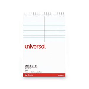---Universal 96920 Steno Book, Gregg Rule, 6 x 9, White, 80 Sheets, 6 Pack