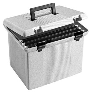 pendaflex portable file box, 11"h x 14" w x 11 1/8" d, granite (41747)