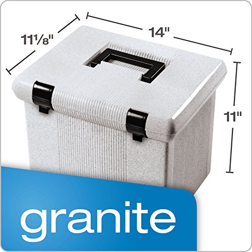 Pendaflex Portable File Box, 11"H x 14" W x 11 1/8" D, Granite (41747)