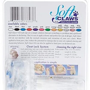 Soft Claws for Cats - CLS (Cleat Lock System), Size Medium, Color Blue