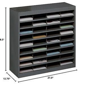 Safco Products 9221BLR Paper & Literature Organizer Classroom Mailbox & Cubby 36 Compartment, Commercial-Grade Steel Construction Warehouse, Office, Mailrooms, Classrooms. Black Powder Coat Finish