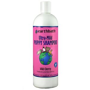 earthbath ultra-mild puppy shampoo and conditioner – tearless & extra gentle, made in usa – wild cherry, 16 oz