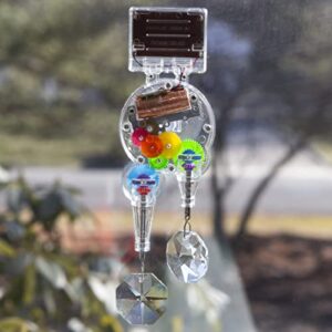 kikkerland solar powered double rainbow maker, sun catcher, cat toy, rainbow prisms, window home decor decoration, fun educational science, gift for family, friends, cats