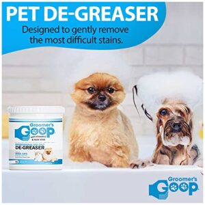 Groomer's GOOP Pet De-Greaser with Vitamin E and Aloe Vera - Degreaser Cream for Dogs, Puppy, Cat, and Kitten - Oil and Stain Remover for Pets Fur and Coat - 28oz