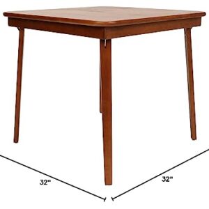 STAKMORE Straight Edge 32" Square Folding Card Table, Cherry Finish