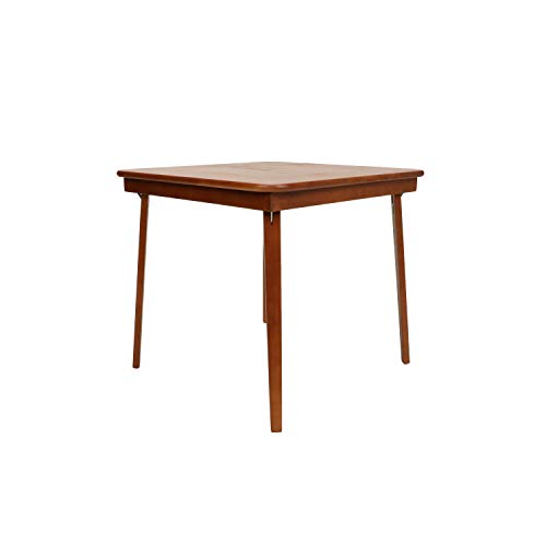 STAKMORE Straight Edge 32" Square Folding Card Table, Cherry Finish