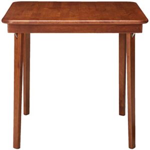 STAKMORE Straight Edge 32" Square Folding Card Table, Cherry Finish