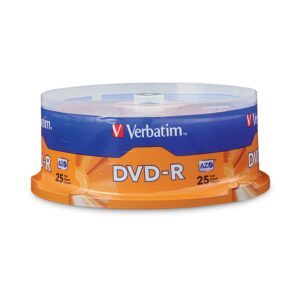 Verbatim DVD-R Blank Discs AZO Dye 4.7GB 16X Recordable Disc - 25 Pack Spindle