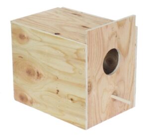 yml assembled wooden nest box for outside mount with dowel, large,white
