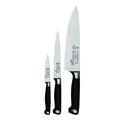 Messermeister San Moritz Starter Set - Includes 8" Stealth Chef's Knife, 6" Utility Knife & 3.5" Paring Knife - Rust Resistant & Easy to Maintain