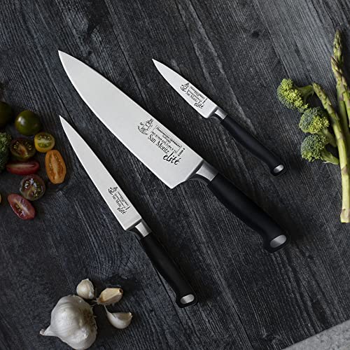 Messermeister San Moritz Starter Set - Includes 8" Stealth Chef's Knife, 6" Utility Knife & 3.5" Paring Knife - Rust Resistant & Easy to Maintain