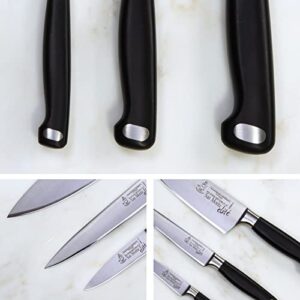 Messermeister San Moritz Starter Set - Includes 8" Stealth Chef's Knife, 6" Utility Knife & 3.5" Paring Knife - Rust Resistant & Easy to Maintain