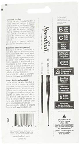 Speedball C-Series Lettering Pen Set - 1 Penholder w/ 6 Nibs