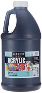 sargent art half gallon (64 ounce) acrylic paint black, non-fading, rich vivid pigments, brilliant matte finish, fast dry formula, non-toxic