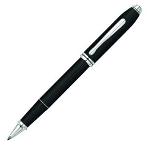 cross townsend refillable rollerball pen, rhodium-plated appointments, includes luxury gift box - black lacquer