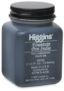 higgins fountain pen black ink 2.5oz