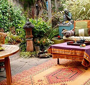 Mad Mats® Outdoor Rug, Reversible Plastic Mat for Patio, Porch, Deck, Kitchen & Bath, Oriental Turkish, 5' x 8', Rust