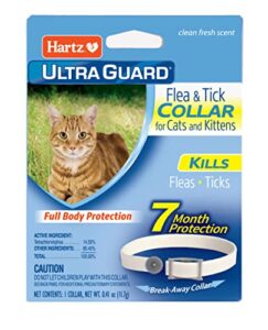 hartz ultraguard flea & tick collar for cats and kittens, 7 month flea and tick protection and prevention, white