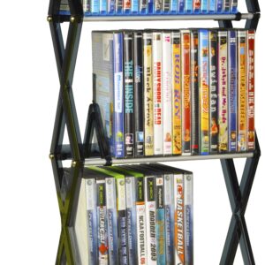Atlantic Mitsu 5-Tier Portable Media Storage Rack – Protects & Organizes Prized Music, Movie & Video Games Collections, PN 64835195 in Smoke