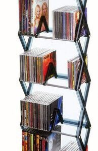 Atlantic Mitsu 5-Tier Portable Media Storage Rack – Protects & Organizes Prized Music, Movie & Video Games Collections, PN 64835195 in Smoke