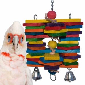 super bird creations sb399 woodpile bird toy, large bird size, 11” x 7” x 7”