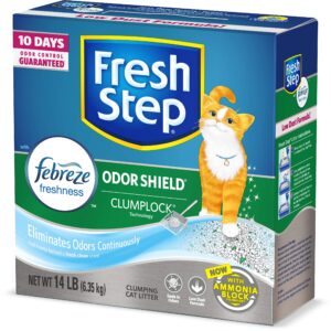 Fresh Step Odor Shield Scented Litter with the Power of Febreze, Clumping Cat Litter, 14 Pounds