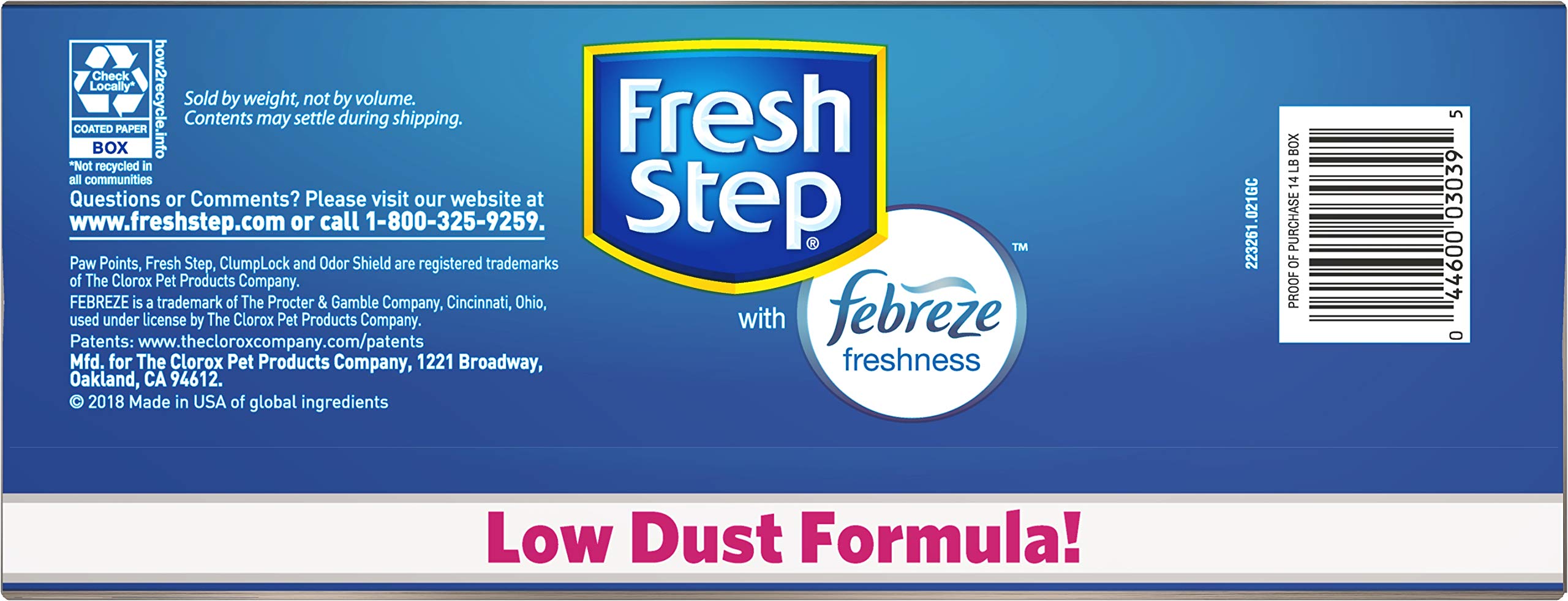 Fresh Step Odor Shield Scented Litter with the Power of Febreze, Clumping Cat Litter, 14 Pounds