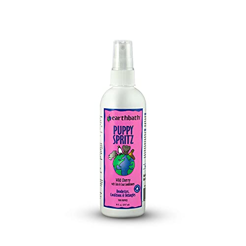 earthbath Puppy Spritz, Dog & Puppy Deodorizing Spray, Wild Cherry, 8oz – Detangles, Deodorizes & Conditions – Made in USA