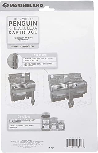 Marineland Penguin Refillable Media Cartridge, Fits 200 And 350 Power Filters, Model:PA10093, Black