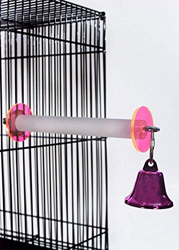The Acro Perch with Acrylic Washer & Bell by Feathered Phonics - Medium 6" x ¾